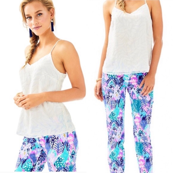 Lilly Pulitzer Tops - NWOT Lilly Pulitzer Leafy Fern Velvet Burnout Cami Tank Small